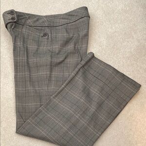Taupe & Black Plaid Trousers